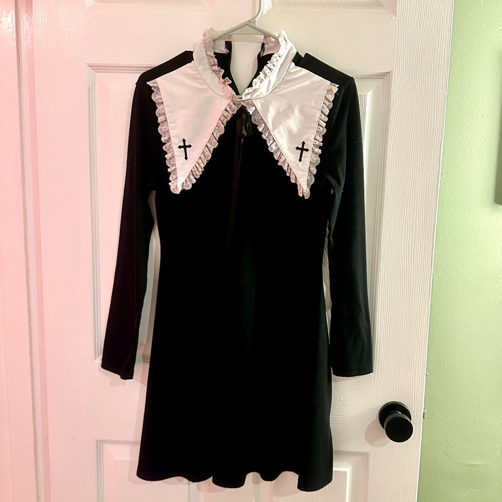 Killstar Zanthy Lolita Black Dress Goth Lace L